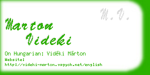 marton videki business card