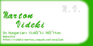 marton videki business card